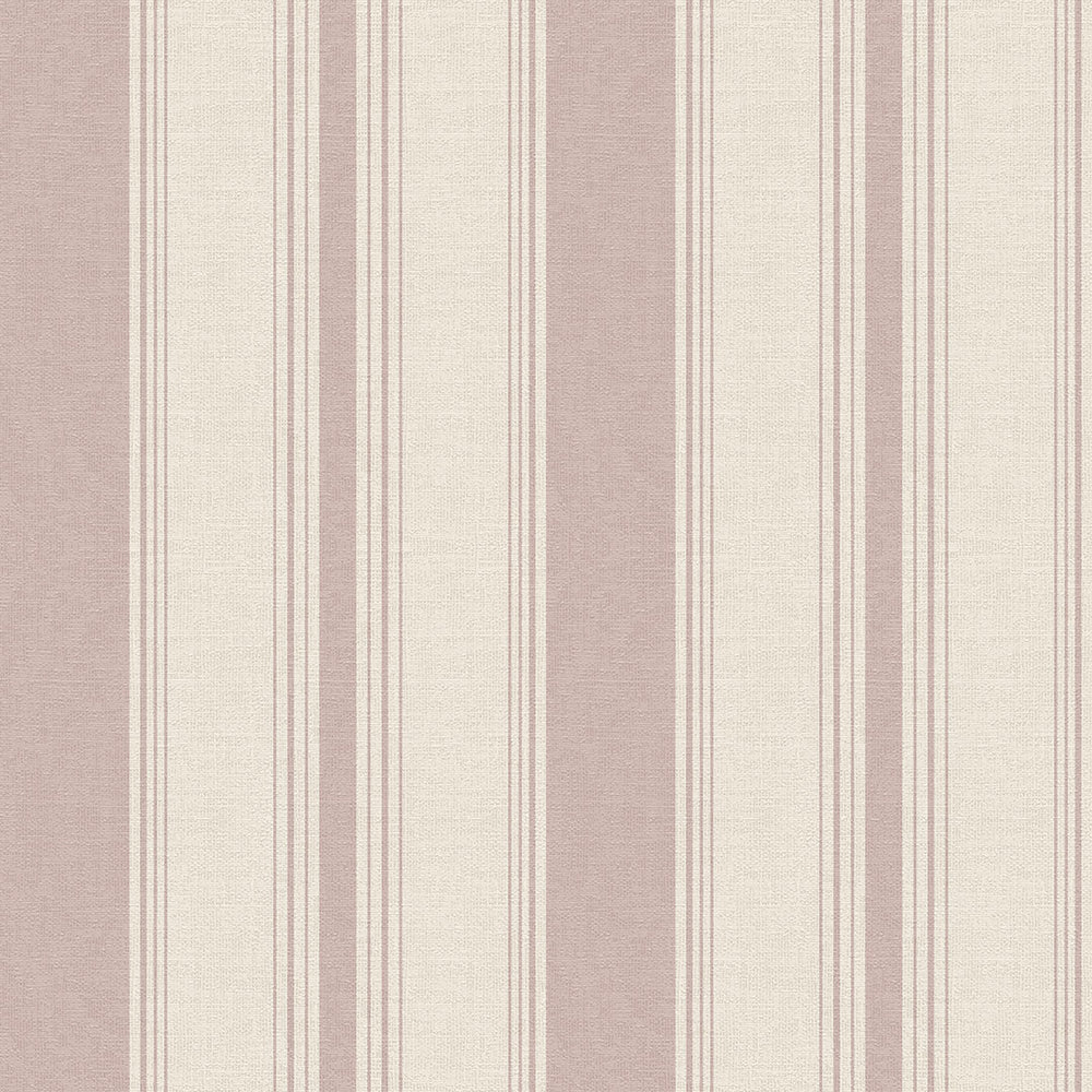 Heritage Stripe Wallpaper - Vintage Rose and Vintage Cream - LAN100072