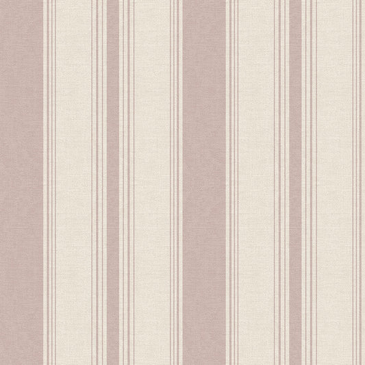 Heritage Stripe Wallpaper - Vintage Rose and Vintage Cream - LAN100072