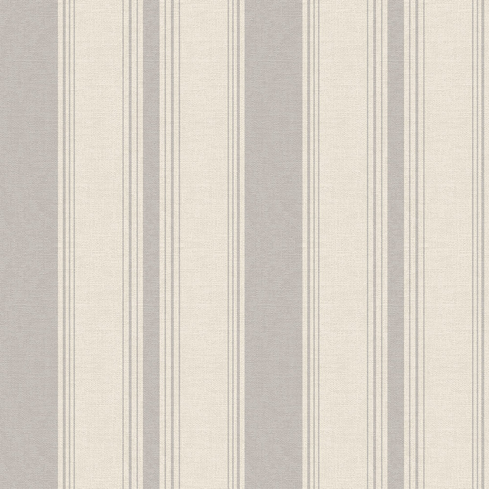 Heritage Stripe Wallpaper - Vintage Grey and Vintage Cream - LAN100073