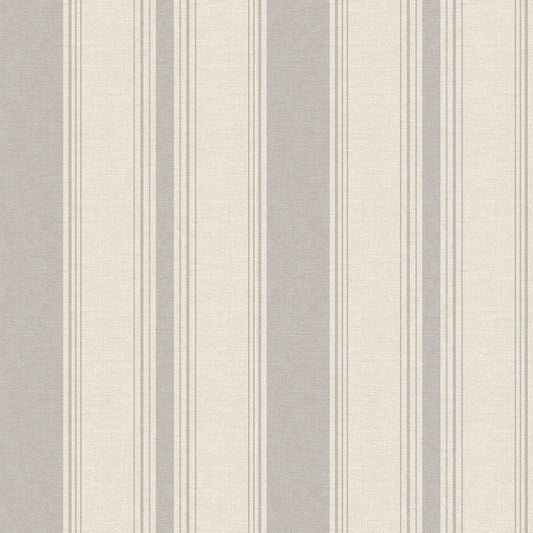 Heritage Stripe Wallpaper - Vintage Grey and Vintage Cream - LAN100073