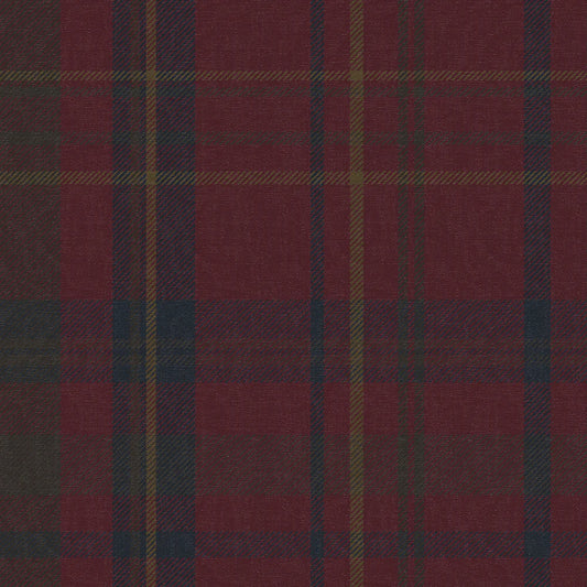 Heritage Tartan Wallpaper - Fig, Oxford Blue and Thistle Green - LAN100077