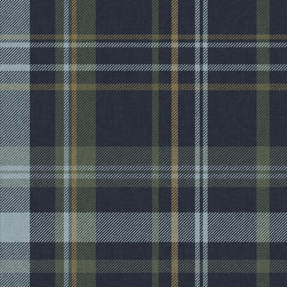 Heritage Tartan Wallpaper - Egyptian Blue and Mineral - LAN100078
