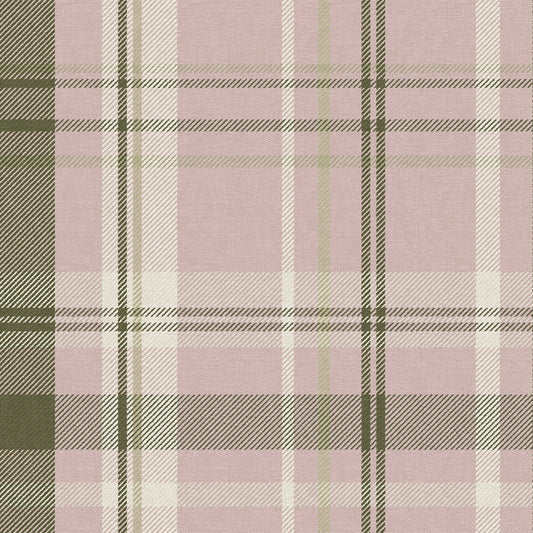 Heritage Tartan Wallpaper - Vintage Rose and Sage - LAN100080