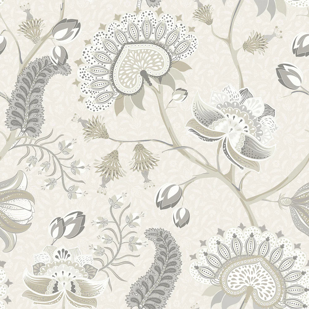 Beaumont Wallpaper - Soft Neutrals on Ecru - LAN100107
