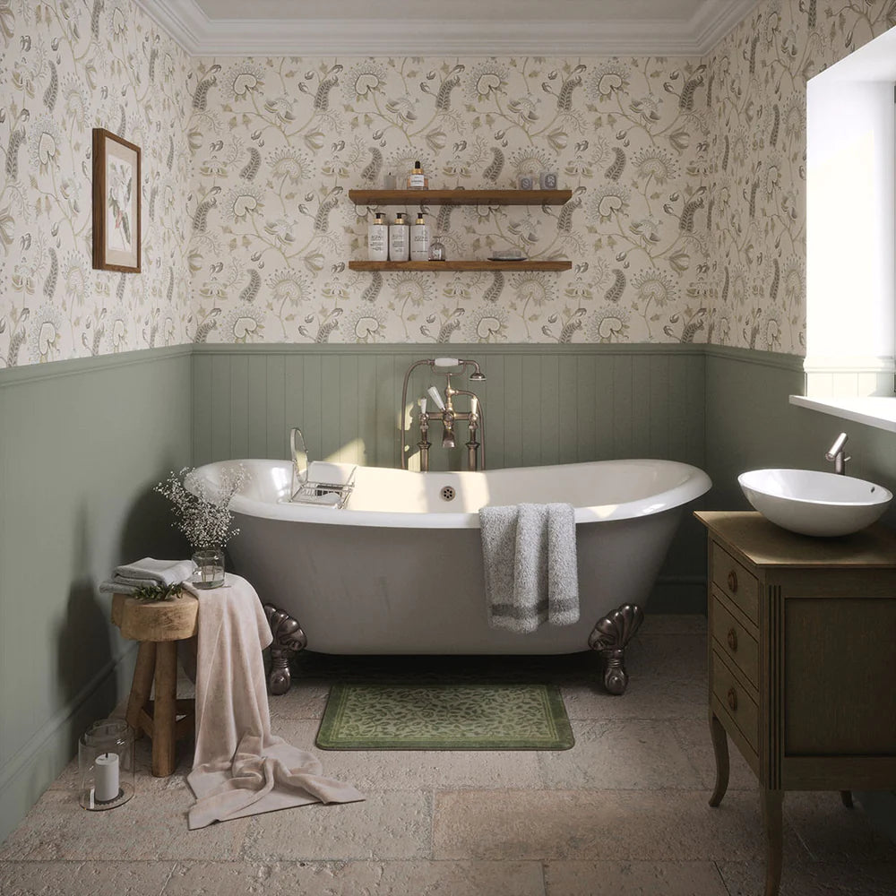 Beaumont Wallpaper - Soft Neutrals on Ecru - LAN100107