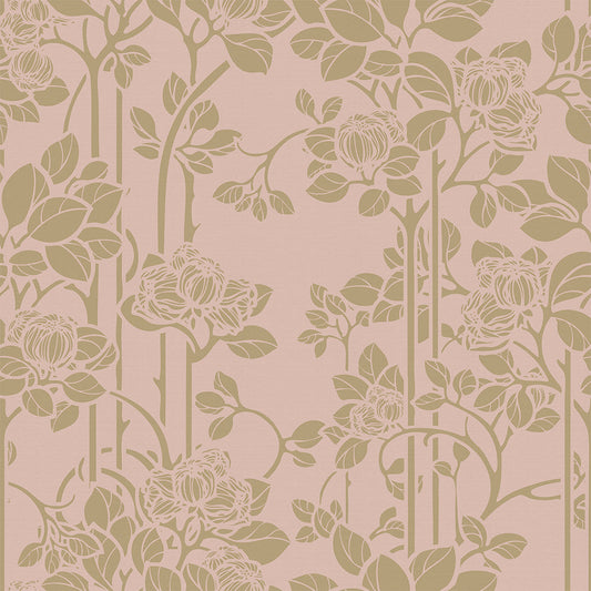 Garden Trellis Wallpaper - Dusty Pink and Gold - LAN100151