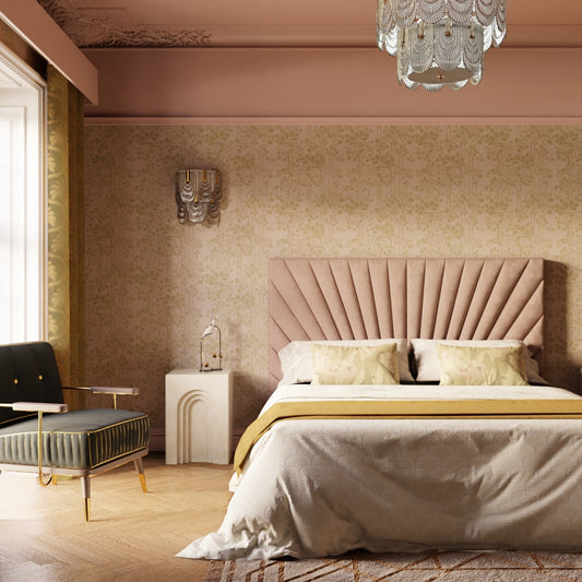 Garden Trellis Wallpaper - Dusty Pink and Gold - LAN100151