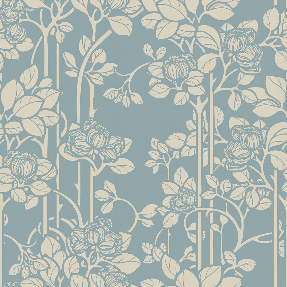 Garden Trellis Wallpaper - Mineral and Vintage Cream - LAN100152