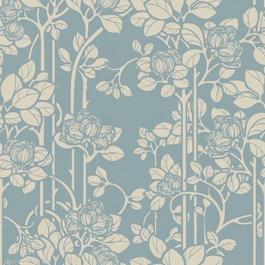 Garden Trellis Wallpaper - Mineral and Vintage Cream - LAN100152