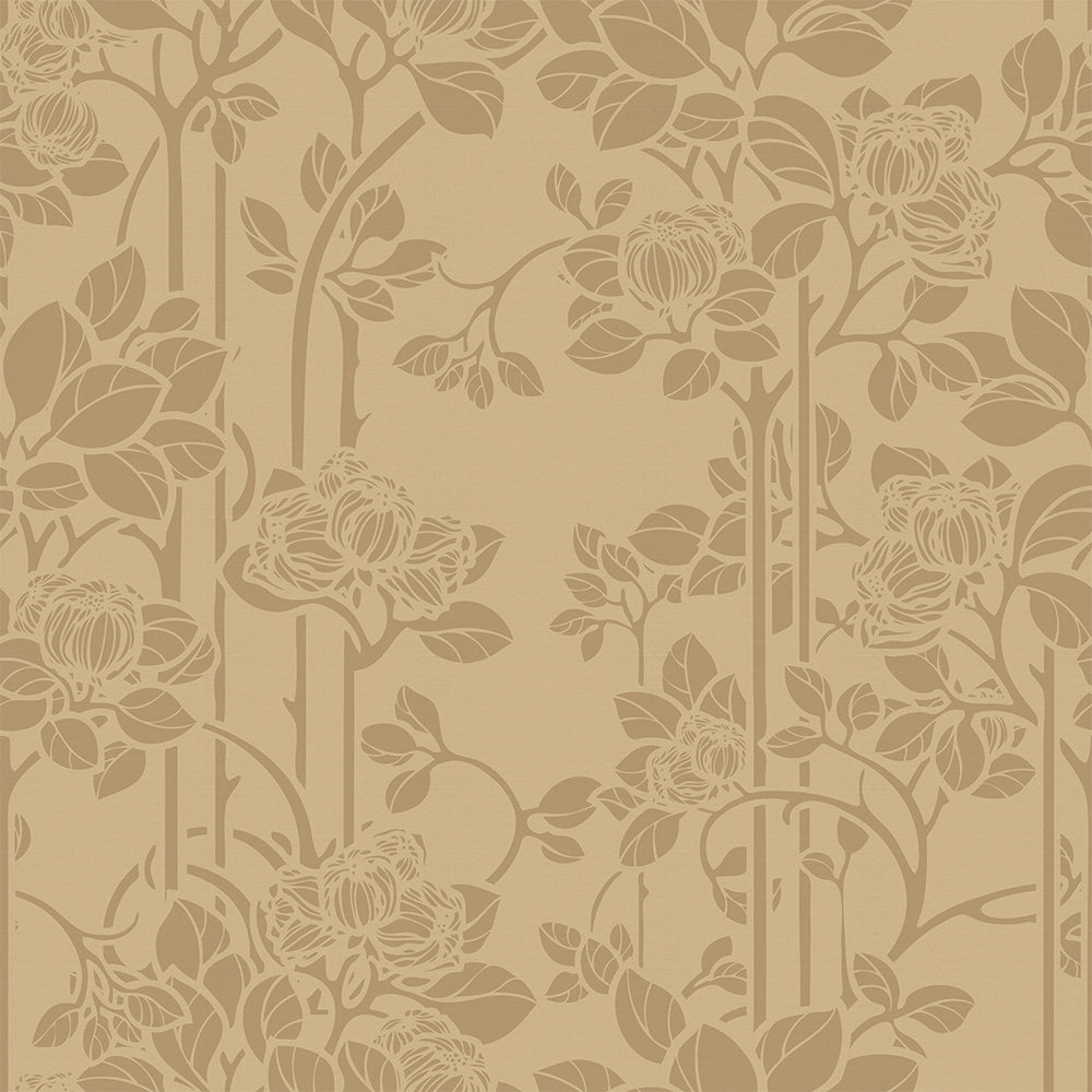 Garden Trellis Wallpaper - Ochre and Gold - LAN100153