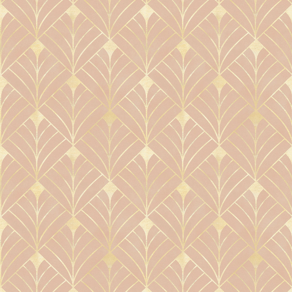 Gatsby Wallpaper - Blush and Vintage Gold - LAN100199