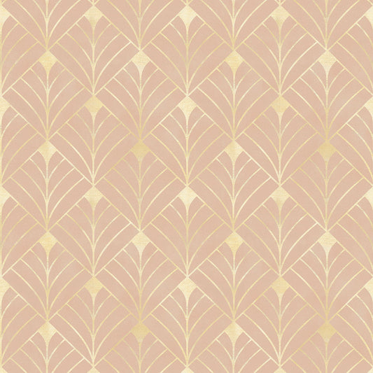 Gatsby Wallpaper - Blush and Vintage Gold - LAN100199