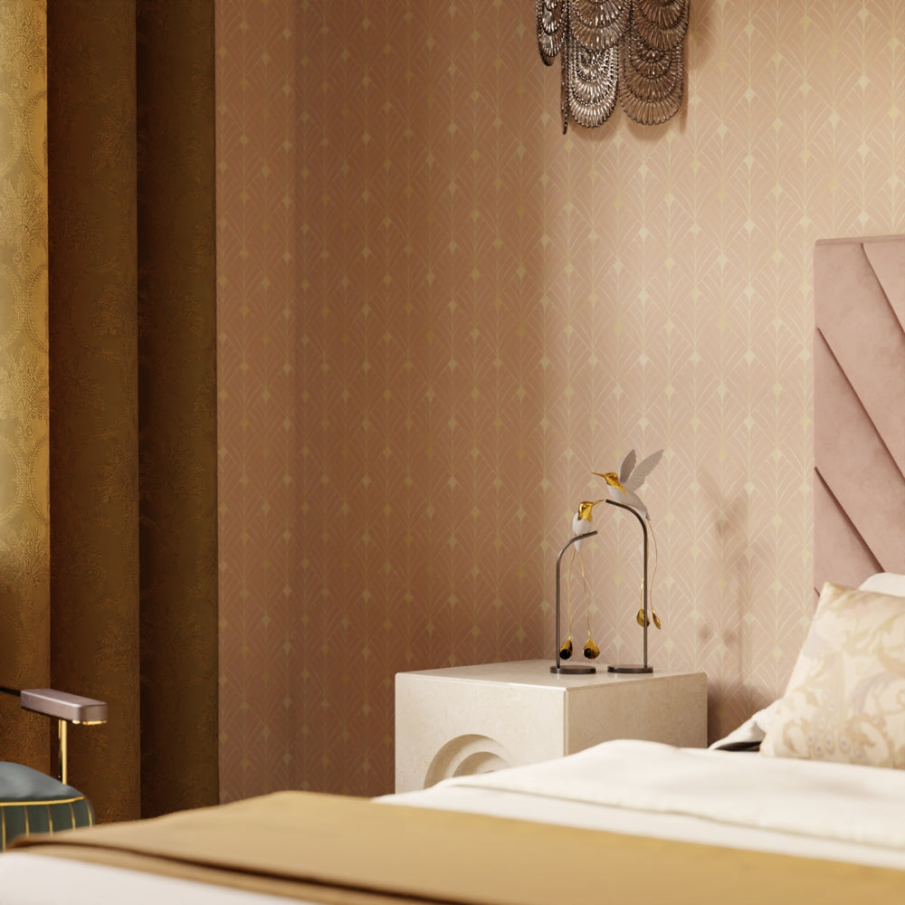 Gatsby Wallpaper - Blush and Vintage Gold - LAN100199