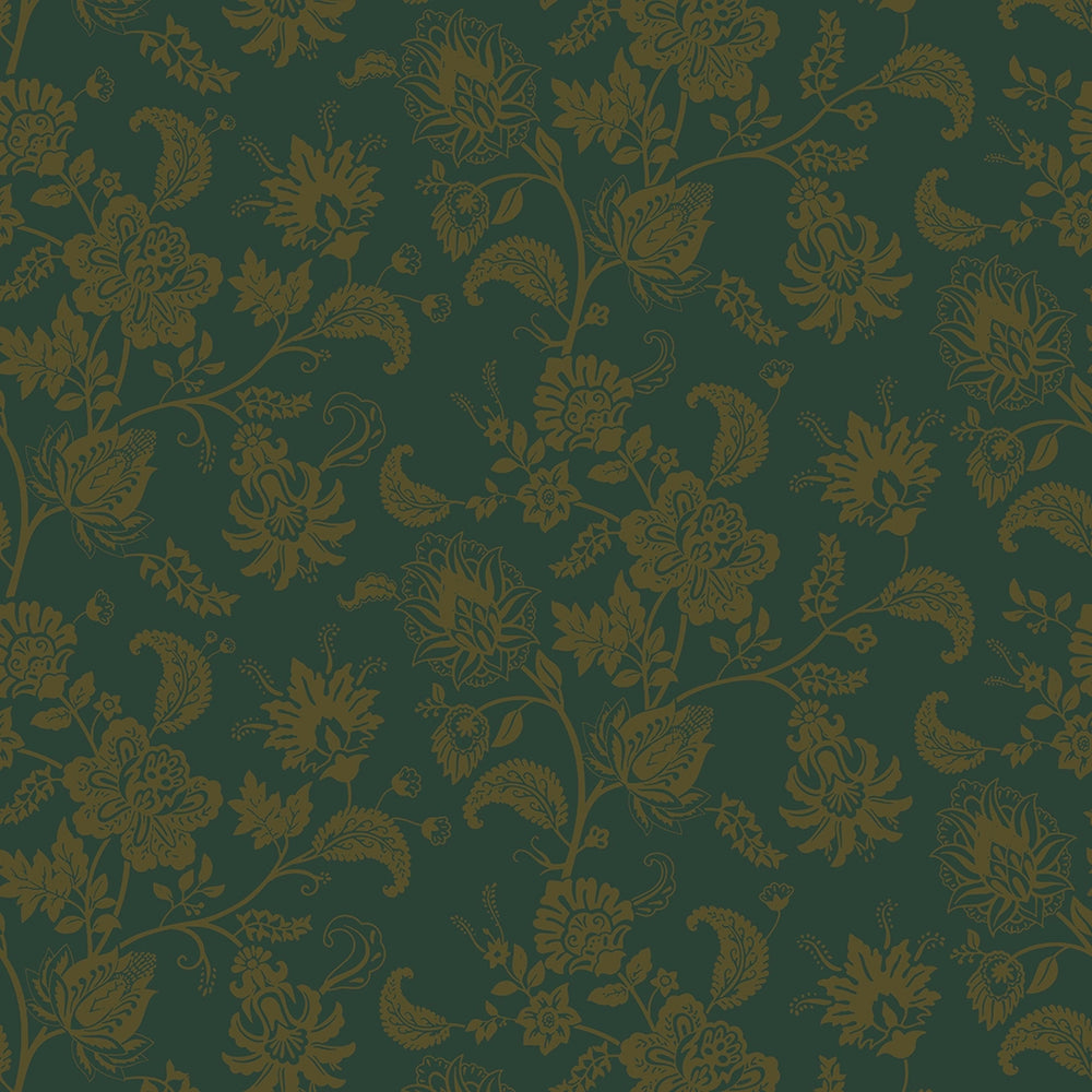 Balmoral Baroque Wallpaper - Gentleman Green and Pine Green - LAN100209