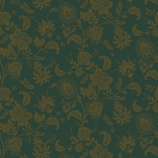 Balmoral Baroque Wallpaper - Gentleman Green and Pine Green - LAN100209