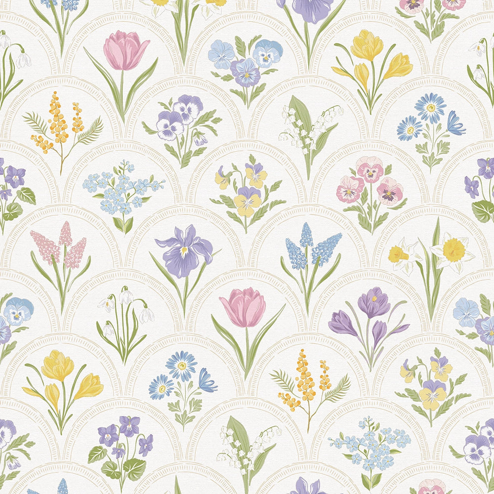 Flowers for Victoria Wallpaper - Country Pastels - LAN100212