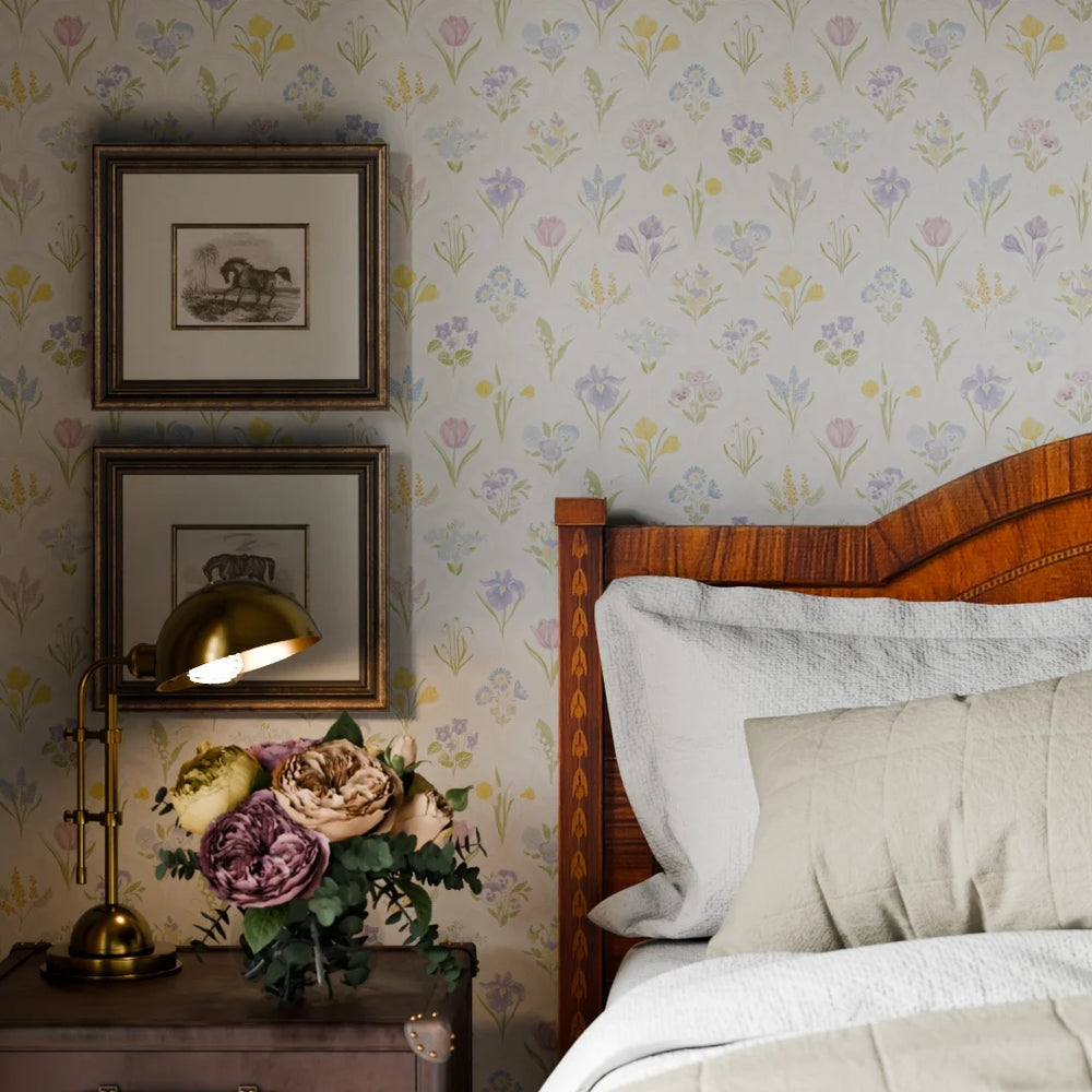 Flowers for Victoria Wallpaper - Country Pastels - LAN100212