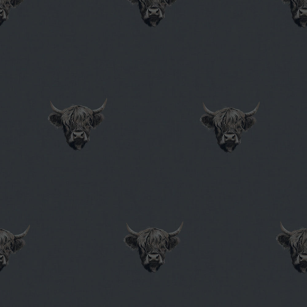 Heilan Coo Wallpaper - Oxford Blue - LAN100238