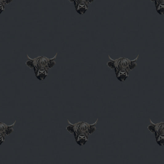 Heilan Coo Wallpaper - Oxford Blue - LAN100238