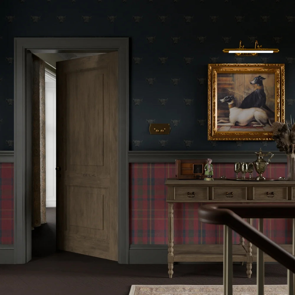 Heilan Coo Wallpaper - Oxford Blue - LAN100238