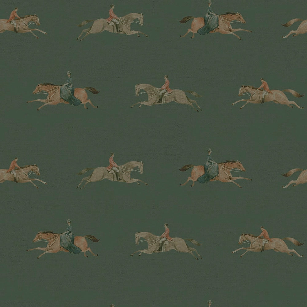 At The Races Wallpaper - Pine Green - LAN100247