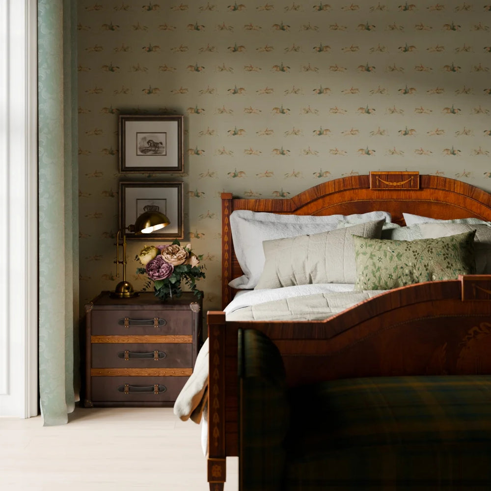 At The Races Wallpaper - Warm Grey - LAN100249