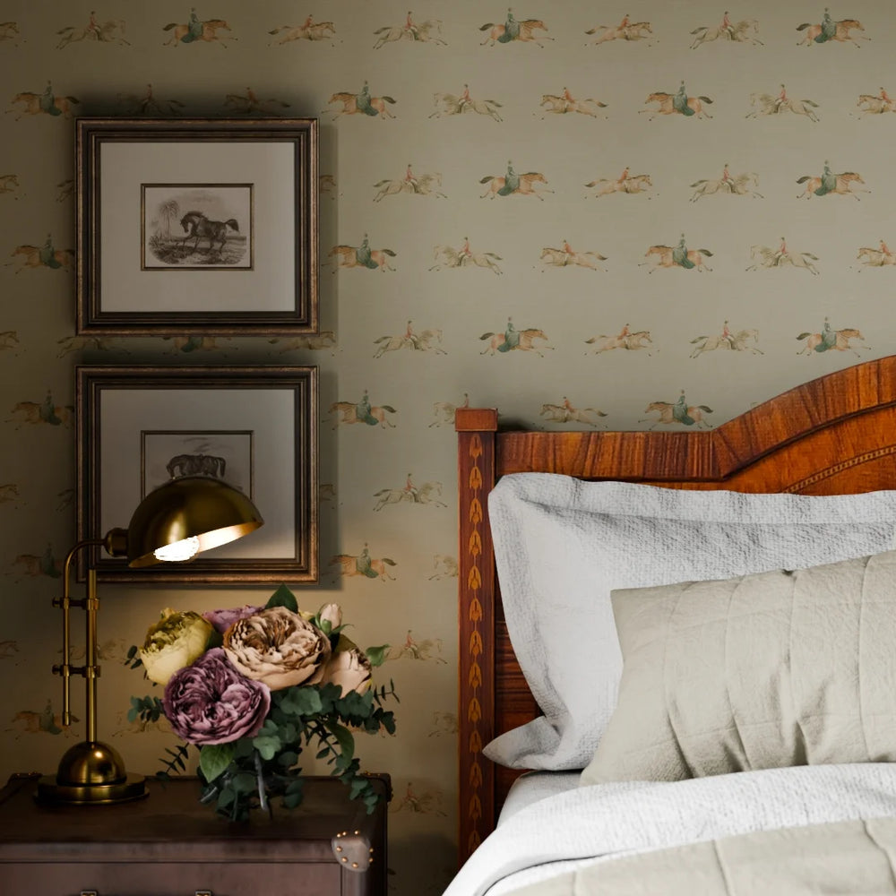 At The Races Wallpaper - Warm Grey - LAN100249