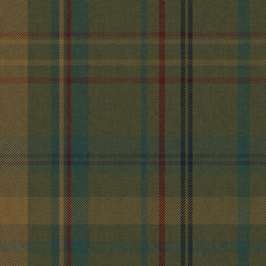 Heritage Tartan Wallpaper - Gentleman Green and Mustard - LAN100261