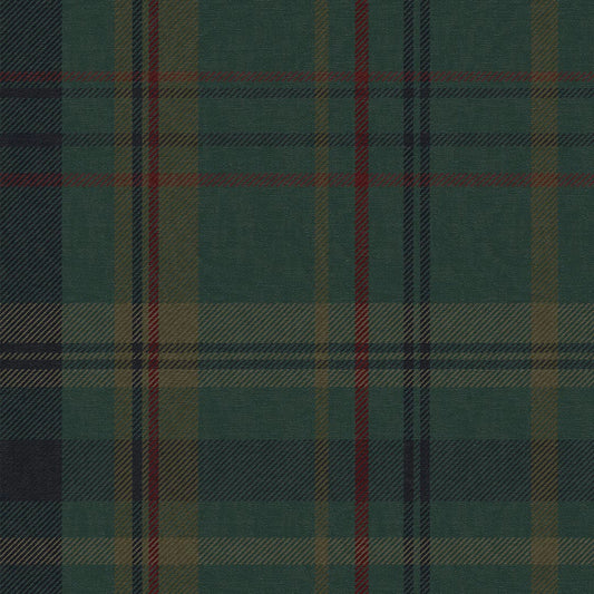 Heritage Tartan Wallpaper - Pine Green and Oxford Blue - LAN100262