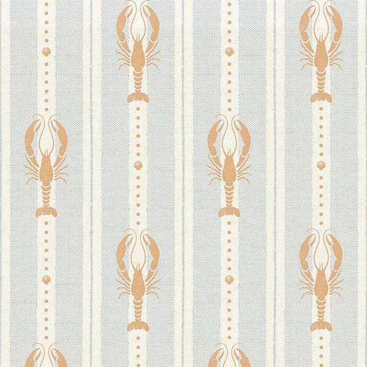 Jersey Lobster Wallpaper - Peach and Mineral Mist - LAN100264
