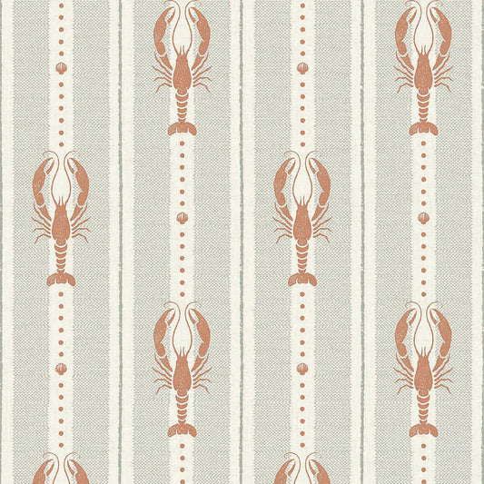 Jersey Lobster Wallpaper - Autumn Spice and Rustic Green - LAN100265
