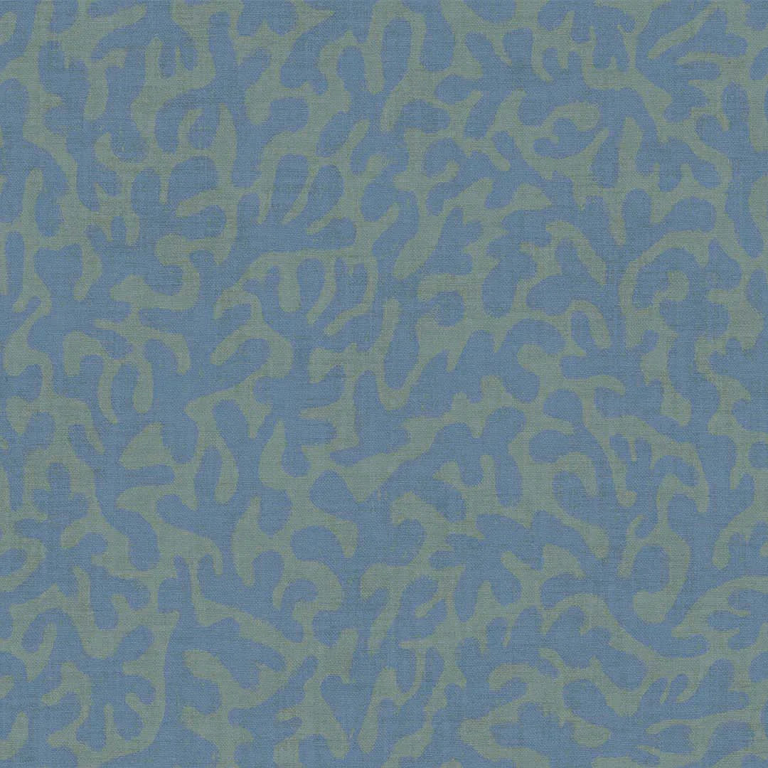 Coral Cove Wallpaper - Cornflower Blue and Rustic Green - LAN100283