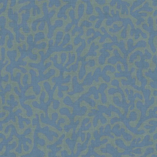 Coral Cove Wallpaper - Cornflower Blue and Rustic Green - LAN100283