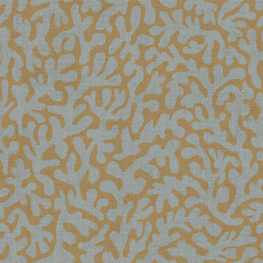 Coral Cove Wallpaper - Cornflower Blue and Rich Ochre - LAN100284