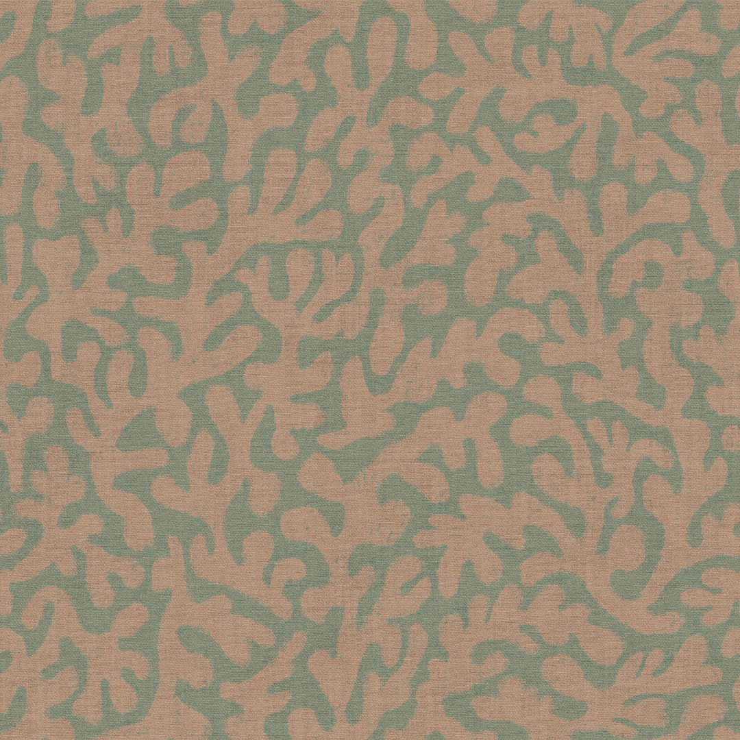 Coral Cove Wallpaper - Autumn Spice and Rustic Green - LAN100285