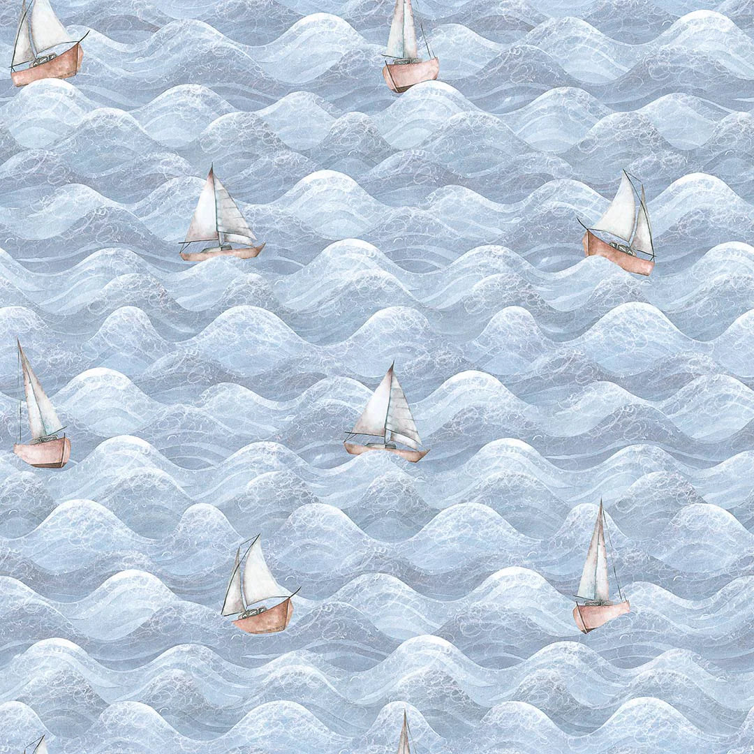 High Tide Wallpaper - Cornflower Blue - LAN100297