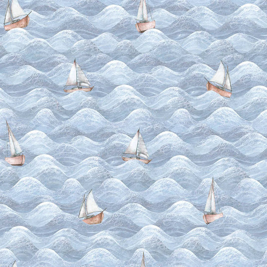 High Tide Wallpaper - Cornflower Blue - LAN100297