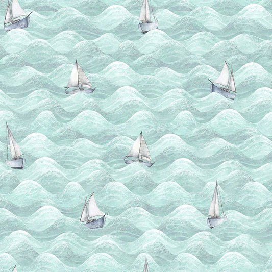 High Tide Wallpaper - Duck Egg - LAN100298