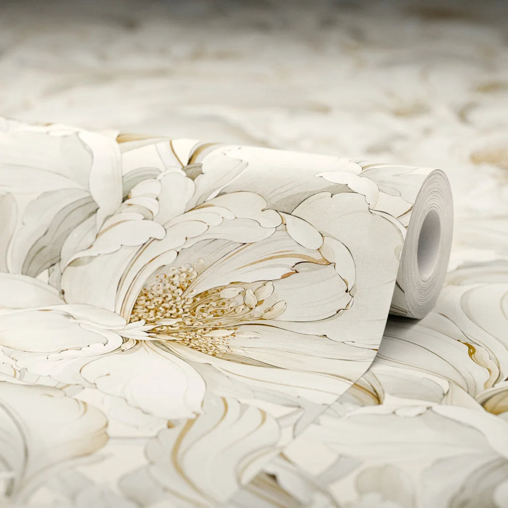 Lily of the Manor Wallpaper - Vintage Cream - LAN100333