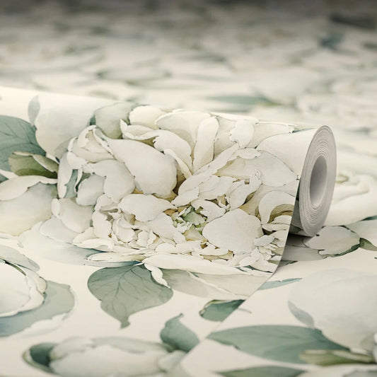 English Garden Peonies Wallpaper - Vintage Cream - LAN100360