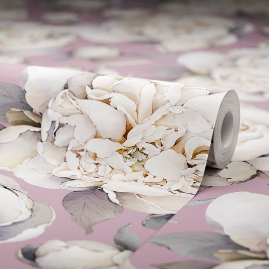 English Garden Peonies Wallpaper - English Lavender - LAN100366