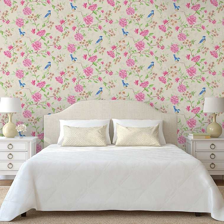 Blossoming Birdsong Wallpaper - Vintage Cream - LAN100388