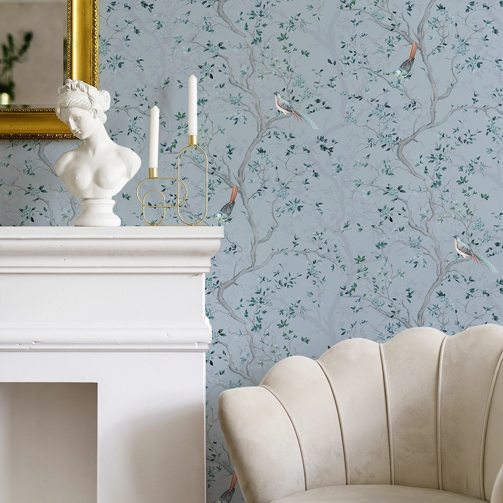 Branches and Birdsong Wallpaper - Heritage Blue - LAN100404