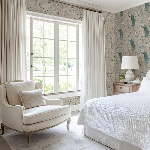 Branches and Birdsong Wallpaper - Latte - LAN100406