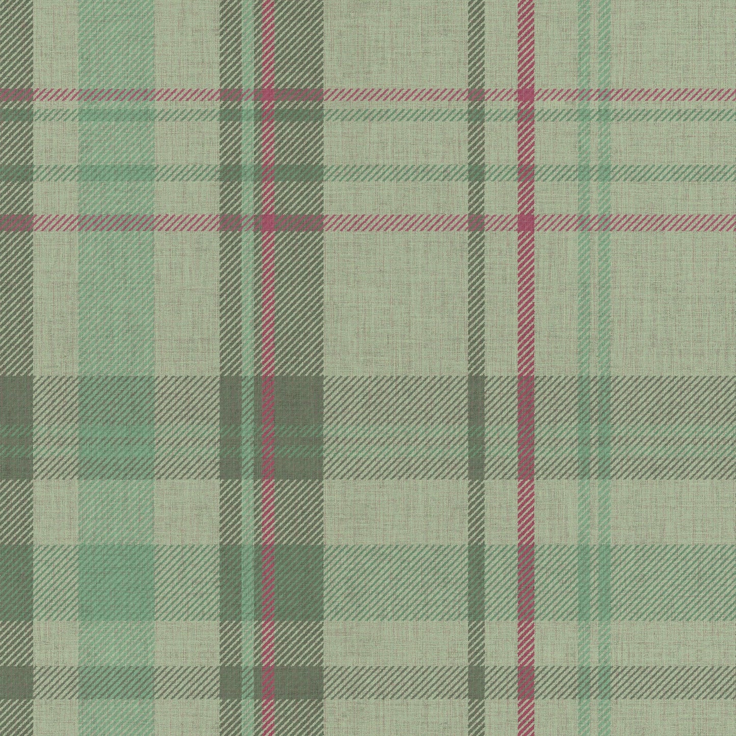 Royal Tartan Wallpaper - Mint, Green and Berry - LAN100454