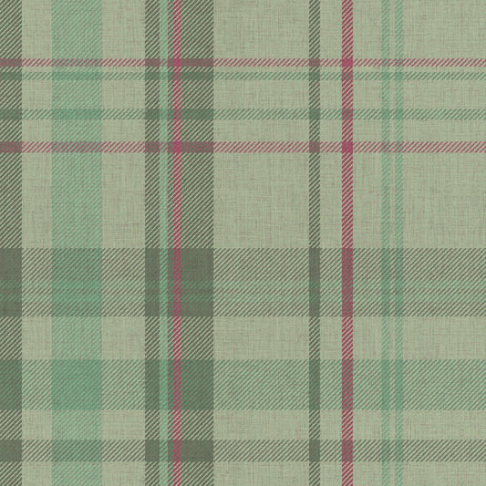Royal Tartan Wallpaper - Mint, Green and Berry - LAN100454
