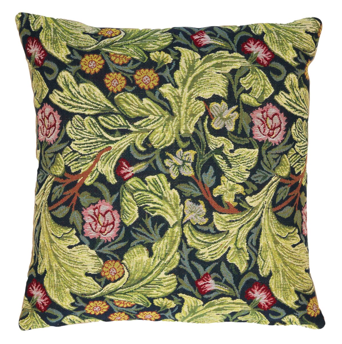 Leicester by Dearle Tapestry Cushion with Feather Filler - Green - Hines of Oxford