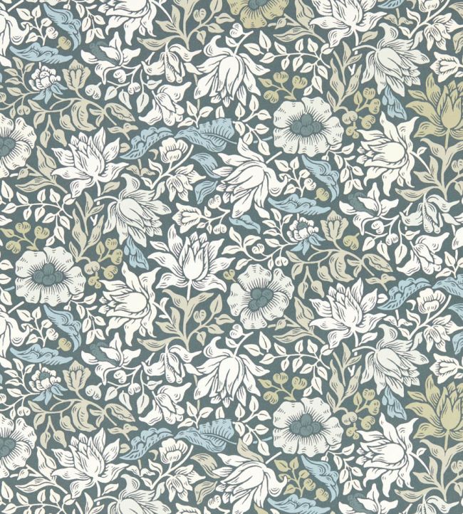 Mallow Wallpaper - Slate/Dove  - Clarke & Clarke