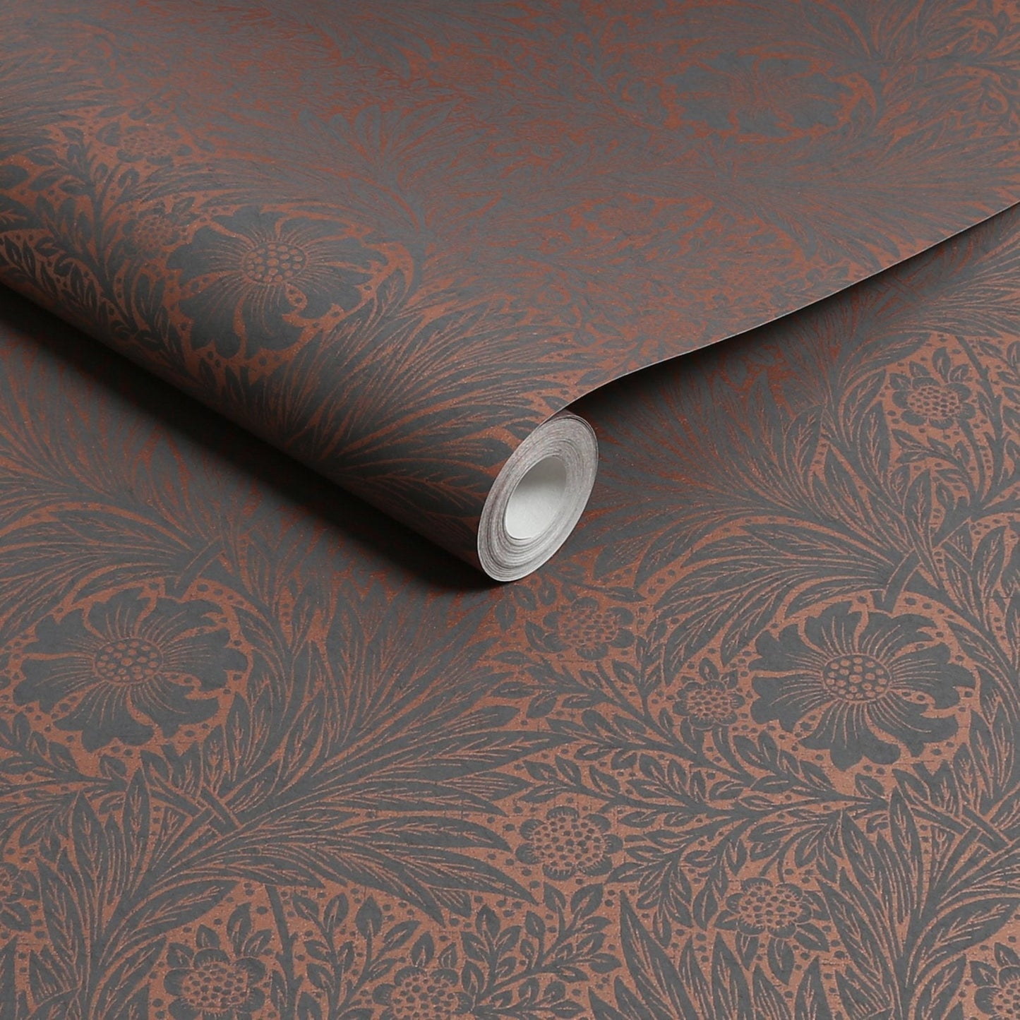 Marigold Fibrous Wallpaper - Charcoal - William Morris AH