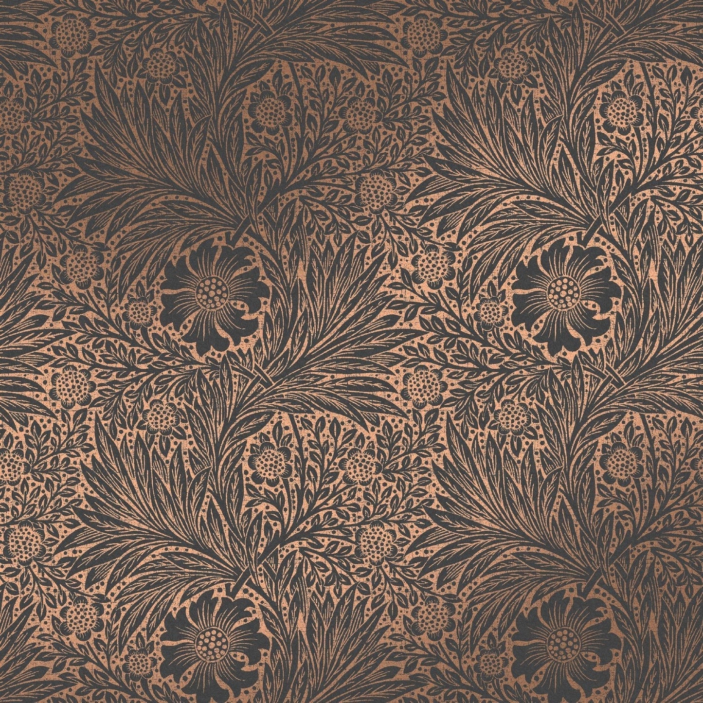 Marigold Fibrous Wallpaper - Charcoal - William Morris AH